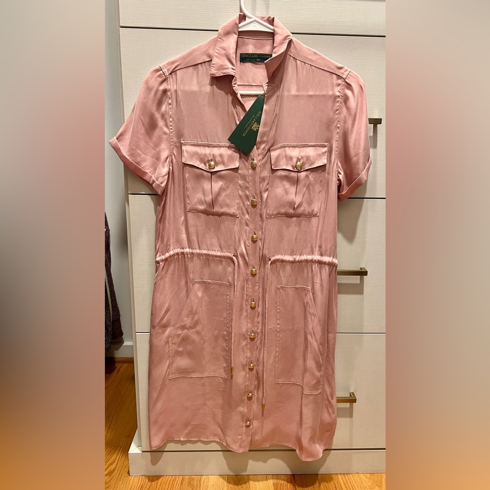 Elegant Blush Button-Down Mini Dress